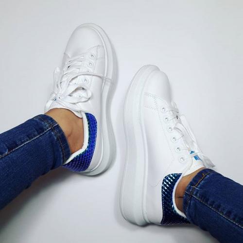 Zapatos deportivos en Blanco con suela blanca