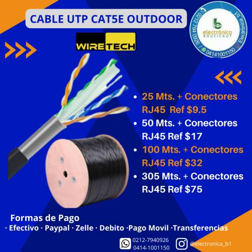 Cable Utp Cat5 Outdoor Rollo 305mts Wiretech Intemperie