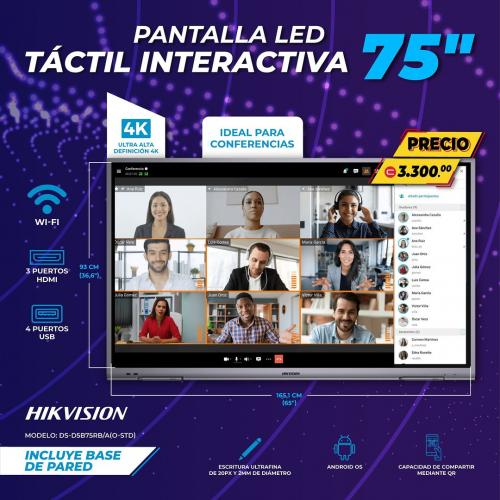 PANTALLA LED TÁCTIL INTERACTIVA 4K DE 75