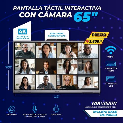 PANTALLA LED TÁCTIL INTERACTIVA 4K CON CÁMARA 65