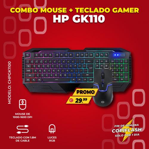 Combo Gaming de teclado y mouse marca HP
