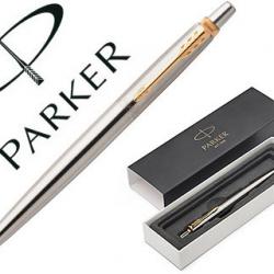 Bolígrafo Parker, acero y oro