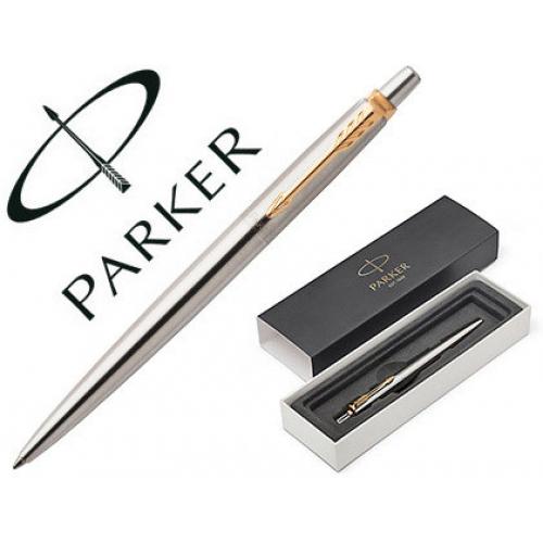 Bolígrafo Parker, acero y oro