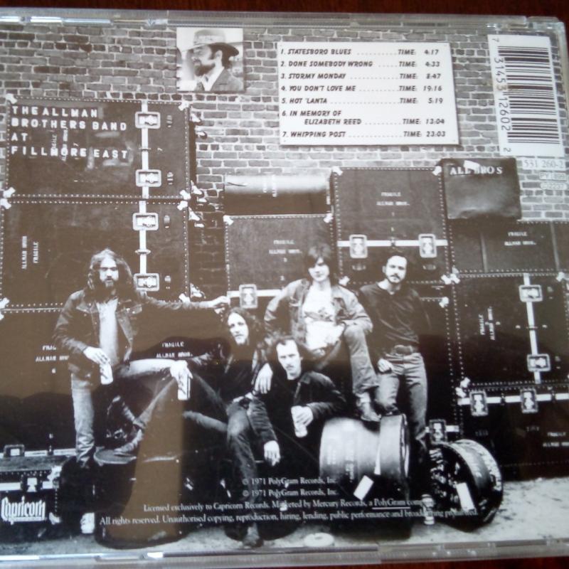CD THE ALLMAN BROTHERS BAND: Live At Fillmore East (1971)