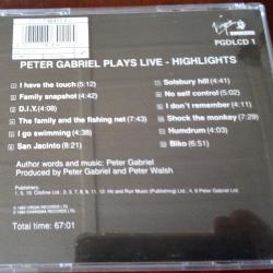 CD PETER GABRIEL: Plays Live