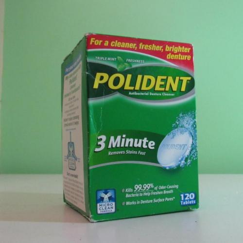 Polident - Tabletas limpiadoras antibacterianas para prótesis de 3 minutos
