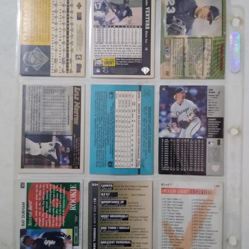 tarjetas coleccionables de los Chicago White Sox