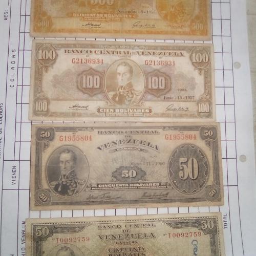 Billetes venezolano fuera de circulacion antiguos