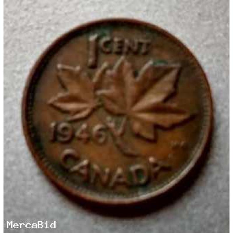 Céntimo de Bronce Canadienses de Jorge VI de 1946
