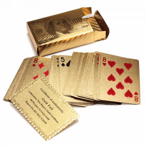 Cartas de Naipe de Lujo Poker Dorado