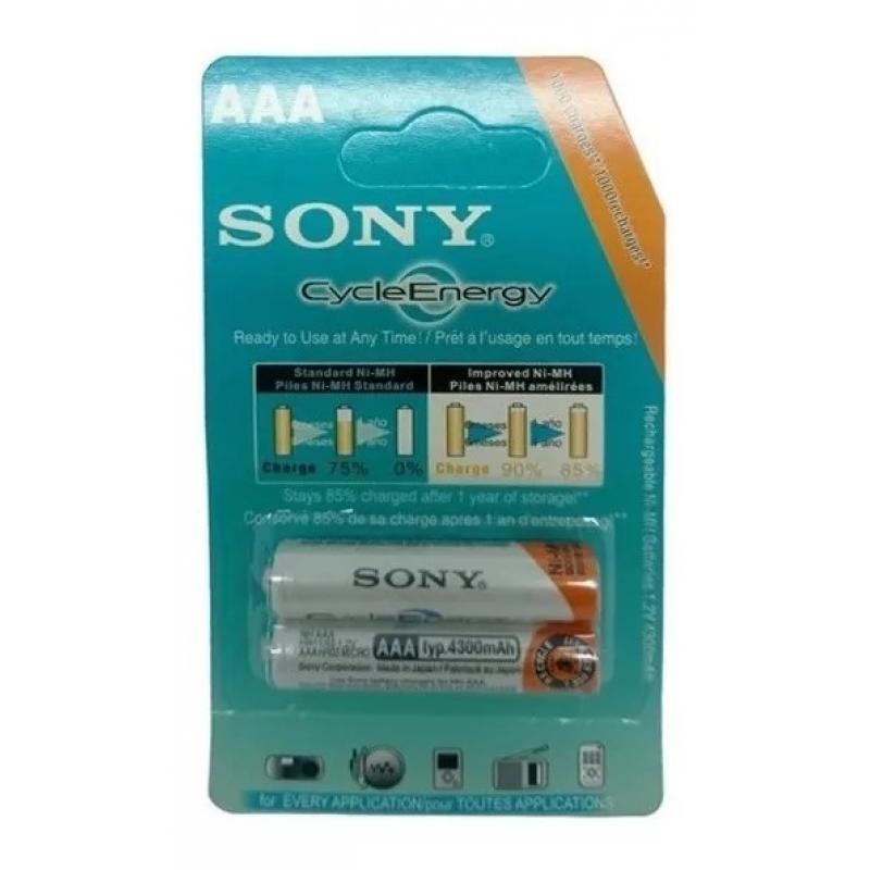 Pila AAA Bateria Recargable Sony Blister De 2 De 4300 Mah